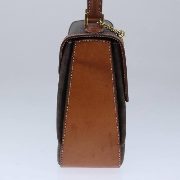 CELINE Macadam Canvas Hand Bag Pvc Leather Brown Gold - Picture 4 of 13